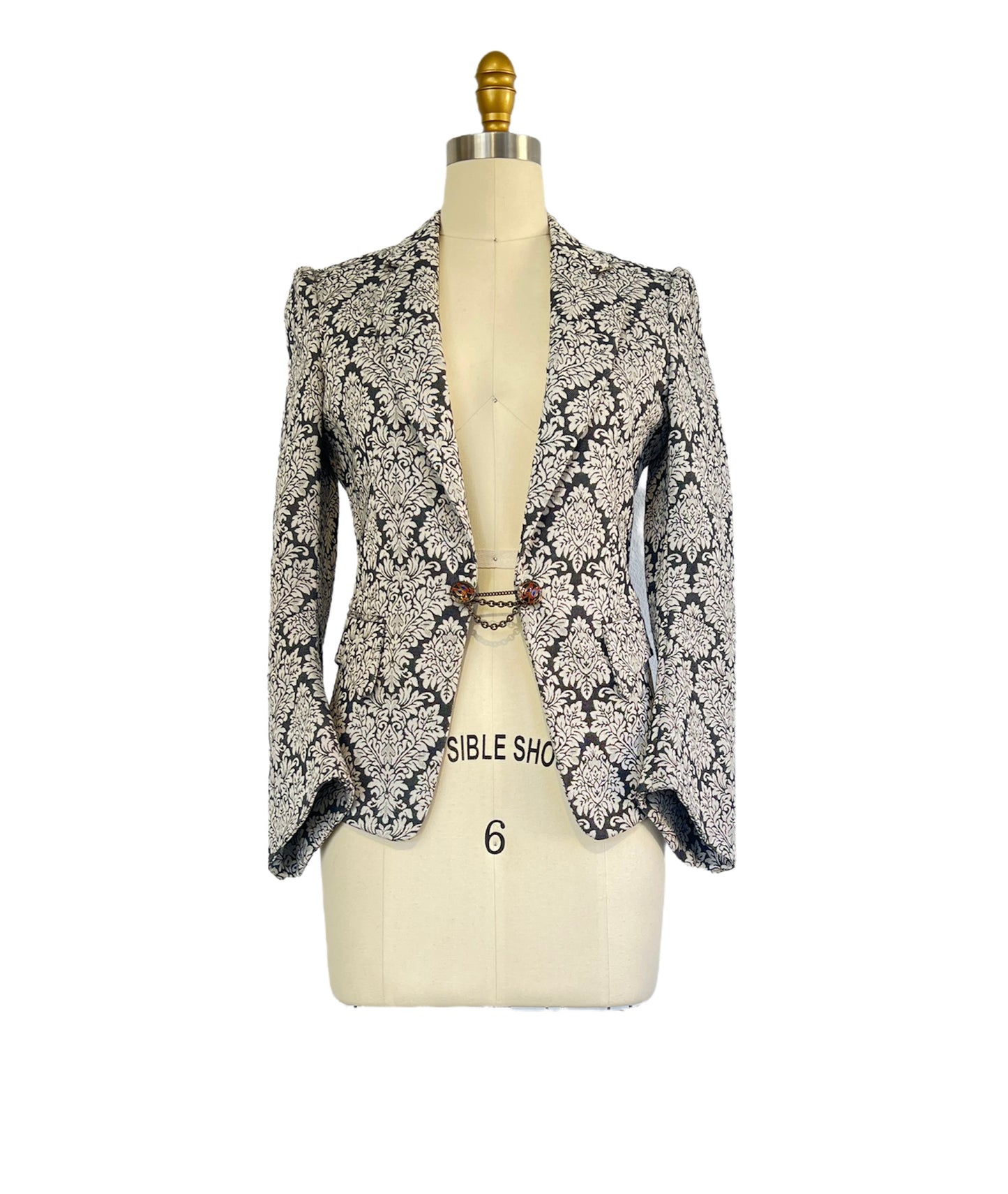 Jacquard black and white blazer
